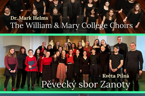 Plakát k benefičnímu koncertu sborů William and Mary a Zanoty