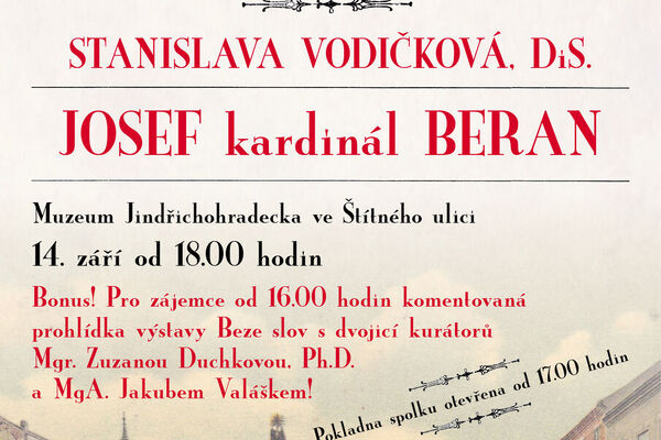 Plakát k přednášce Josef kardinál Beran